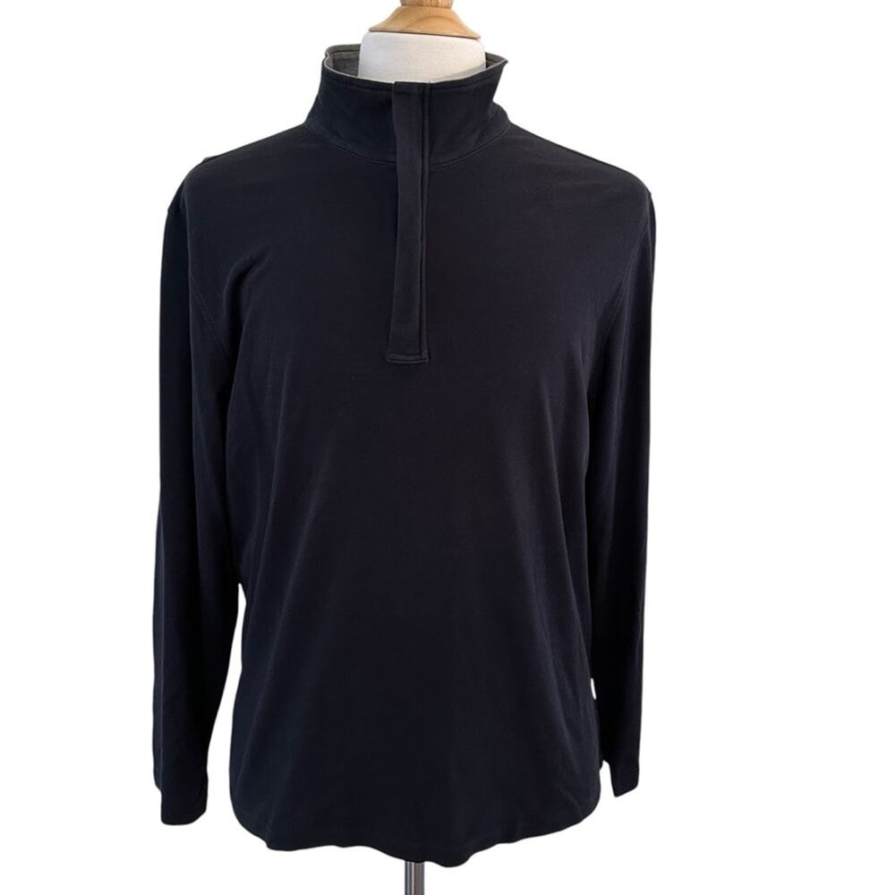 Michael Kors Men Black 1/4 Zip Pullover Lightweight Sweater Shirt Size XL